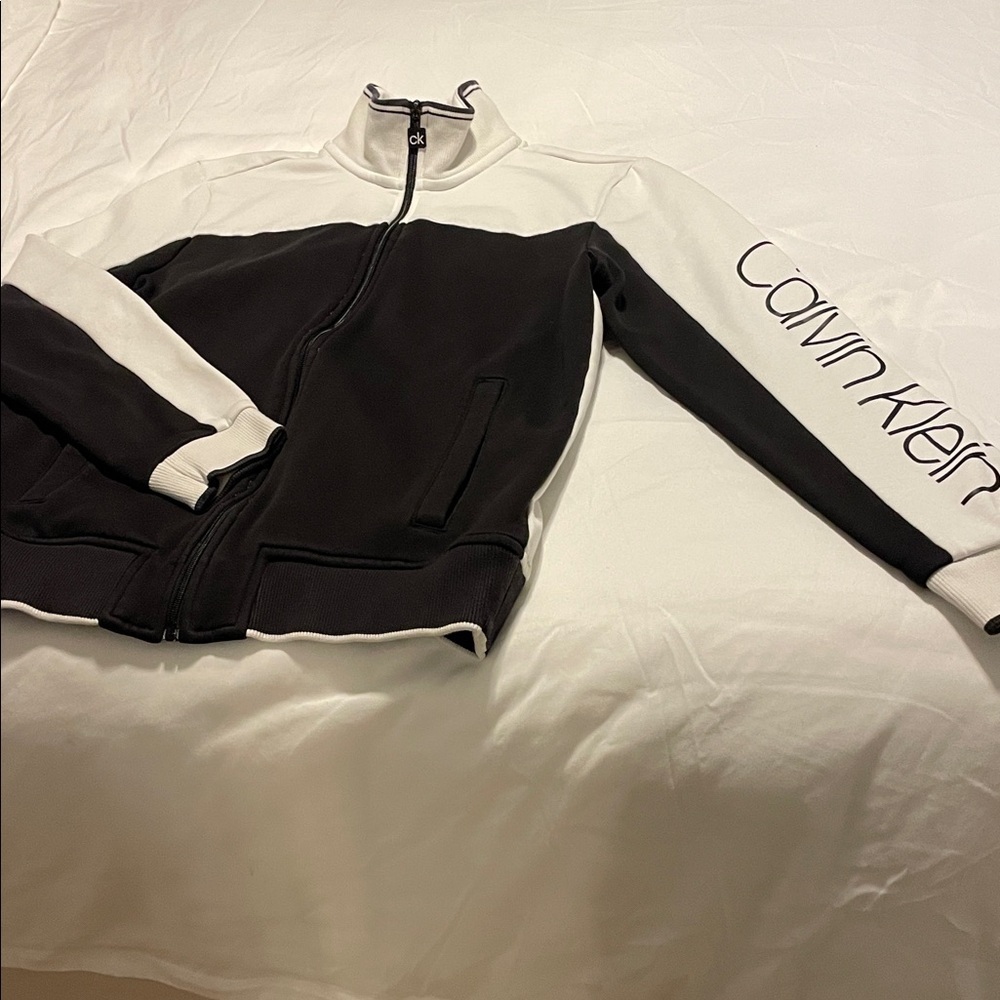 Calvin Klein Women's Black and White Bomber Jacket - Picture 2 of 5